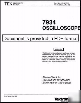 Tek tektronix 7934 operation & service manual