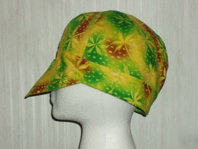 Welding cap in palm tree print-a 100% cotton hat