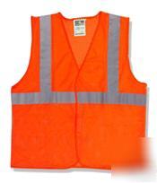 Hi-viz orange mesh class ii safety vest - lg