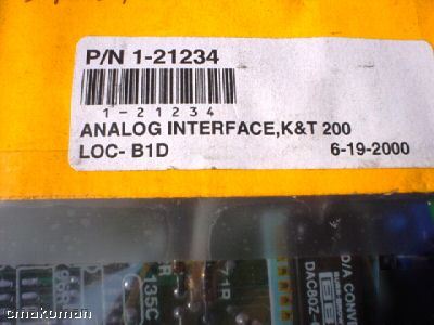 New kt analog interface p/n 1-21234 k&t 200 