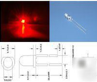 50 x 5MM red led led's 4000 mcd output uk seller