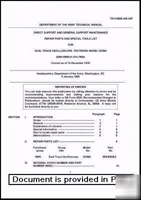 Tek tektronix SC504 maintenance repair parts manual