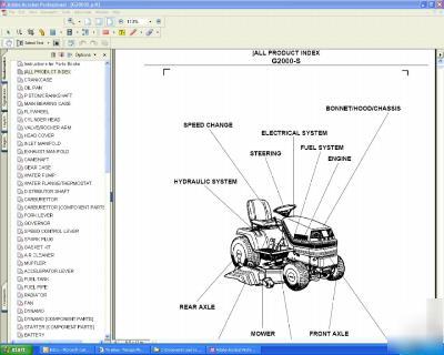 Kubota G2000-s tractor parts manual