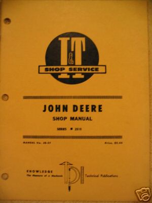 John deere 2510 tractor i&t jd-27 shop manual