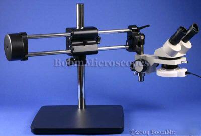 Microscope dual arm boom 10X/30X stereo binocular