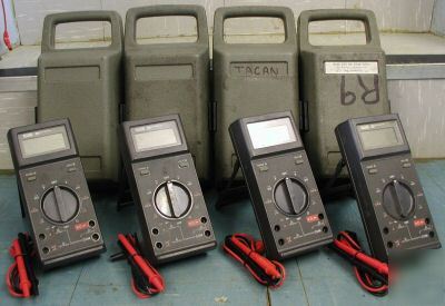 New 4 fluke 25 multimeters with cases, probes & battery