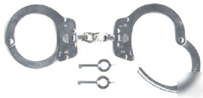 Hiatts 2010 police steel handcuffs - nickel finish