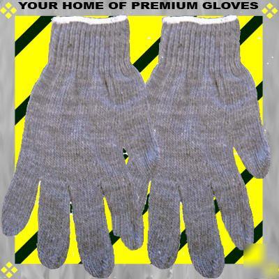 144 pr large standard grey knit work glove cotton liner