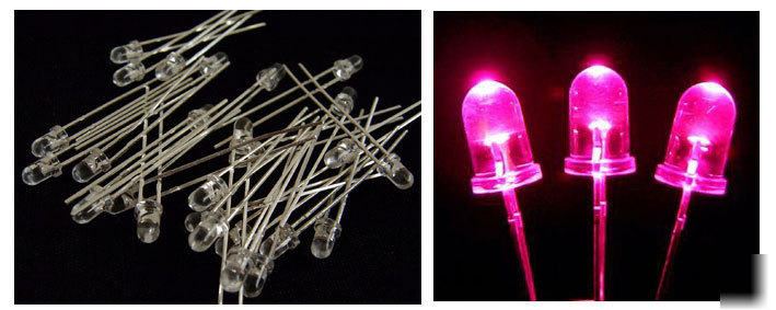 10 sets 5MM pink 12V ready 5000MCD led leds