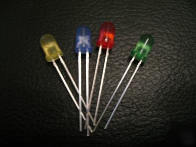 50 x red/yellow/blue/green 5MM diffused leds 