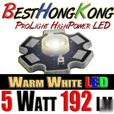 High power led set of 1000 prolight 5W warm white 192LM