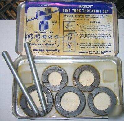 Chicago speciality fine tube threading set 17-20 gage