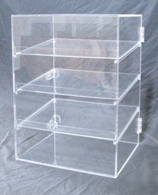 New bakery pastry acrylic display case , 3 shelf plus