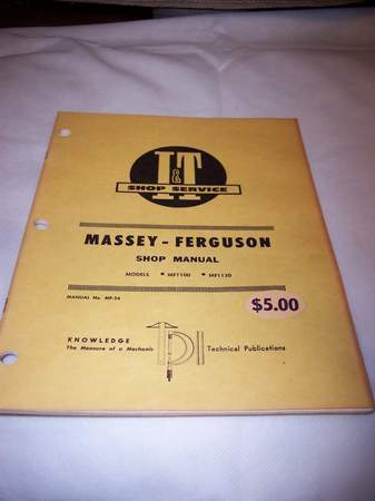 I & t massey ferguson MF1100---MF30 shop manual