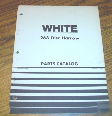 White 263 disc harrow parts catalog manual book
