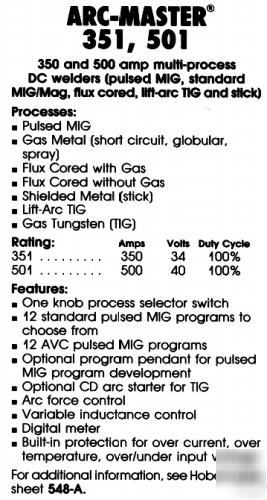 Hobart _ arc-master 501 multi-process weld power source