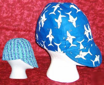 New premium sea sharks welder biker hat cap 