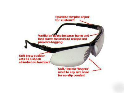 Uvex genesis clear/brown frame safety glasses 