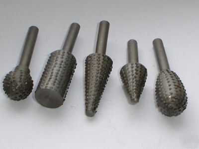 5PC rasp rotary burr bit set 6MM shank ( woodworking 