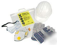 Builders kit in a holdall, gloves, rigger boots + more