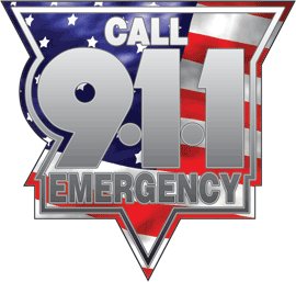 Fire rescue police call 911 american flag decal