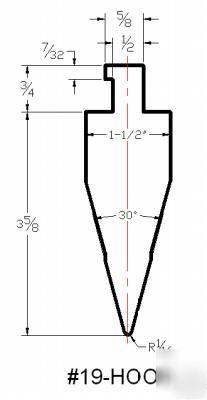 Press brake die tooling acute angle punch #19-ht x 29