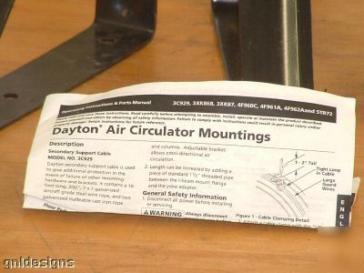 4 dayton circulation fan wall-ceiling mounting brackets