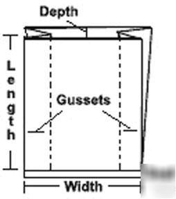 1000 - 8X5X15 .75 mil clear gusseted poly bags