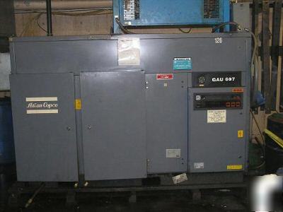 Atlas copco gau 607 75 hp air compressor with dryer