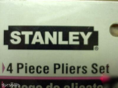 New 4PC. stanley professional plier set w/ cushion grip