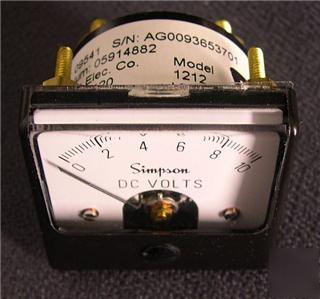 Simpson 1212 0-10 vdc 1.5 ul wv analog panel meter r$80