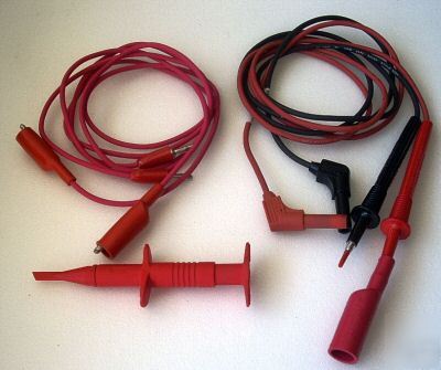 Simpson 1KV. test leads & 4 adapters & clip leads