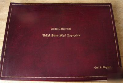 1974 leather bound volume of united states steel photos