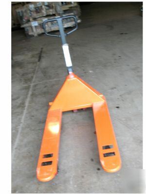 New 6000 lb pallet jack/truck brand 6 pack on skid 