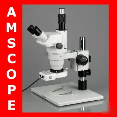 3.35X-45X stereo zoom microscope + fiber ring light