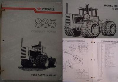 1980 versatile 835 4WD tractor original parts manual