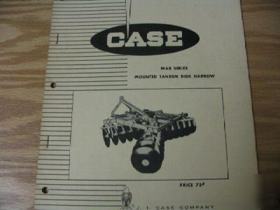 Case M68 series disk harrow parts catalog manual