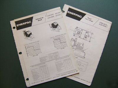 Enerpac egm/eem-8000 series repair parts booklets (2)