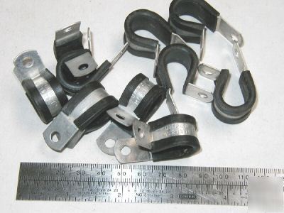 Military type 1-1/4 cushioned metal cable clamp - 5 pcs