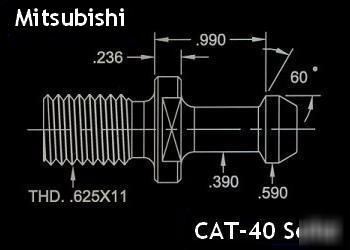 Mitsubishi cnc cat-40 solid retention knobs